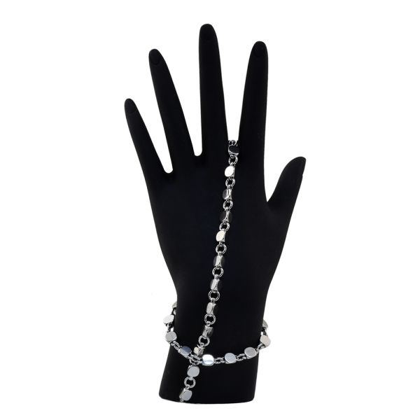 Chain with 3 Sided, Rounded Tri-Circular Beads, Steel, Silver (Per Foot)