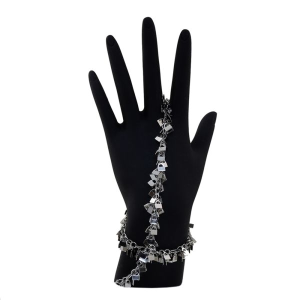 Chain with Padlock Charms, Steel, Silver (Per Foot)