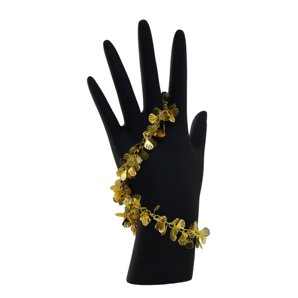Chain with Sea Shell Charms, Steel, Gold (Per Foot)