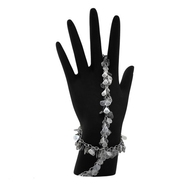 Chain with Crescent Moon Charms, Steel, Silver (Per Foot)