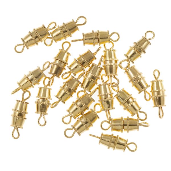 9mm Large Barrel Screw Clasp, Gold-Plated (36 Pieces)