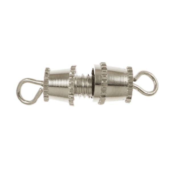 9mm Large Barrel Screw Clasp, Silver-Plated (36 Pieces)