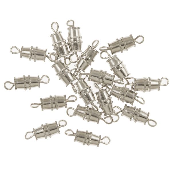 9mm Large Barrel Screw Clasp, Silver-Plated (36 Pieces)