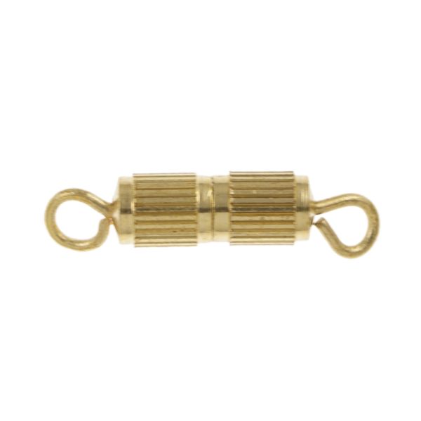 8mm Ribbed Barrel Screw Clasp, Gold-Plated (36 Pieces)