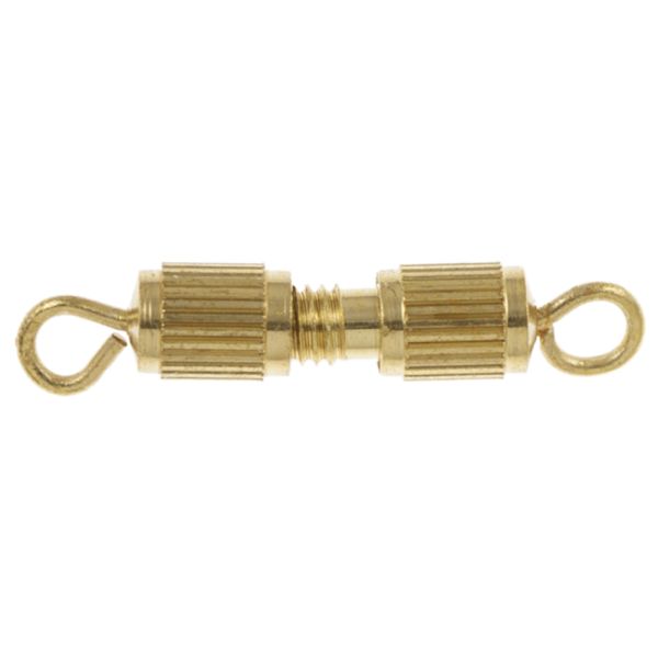 8mm Ribbed Barrel Screw Clasp, Gold-Plated (36 Pieces)