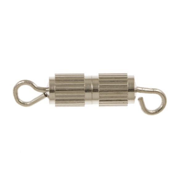8mm Ribbed Barrel Screw Clasp, Silver-Plated (36 Pieces)