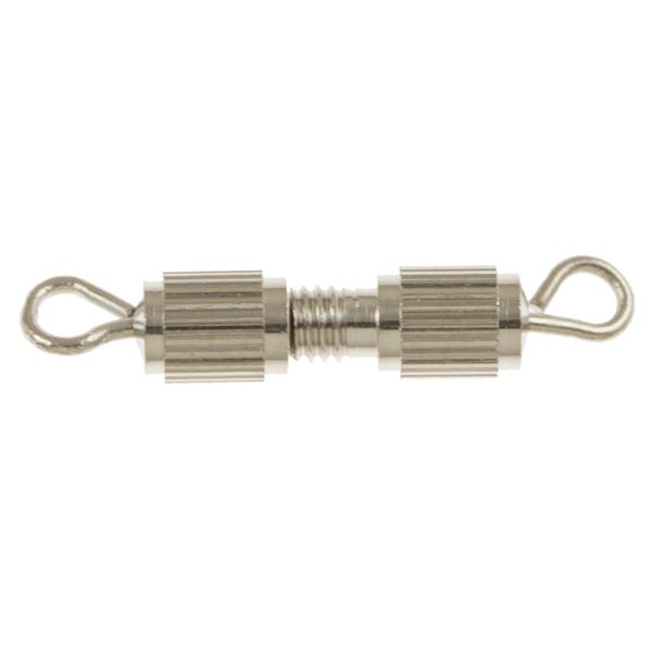 8mm Ribbed Barrel Screw Clasp, Silver-Plated (36 Pieces)