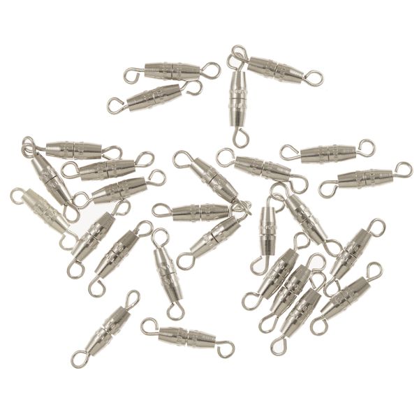 10mm Torpedo Screw Clasp, Silver-Plated (36 Pieces)
