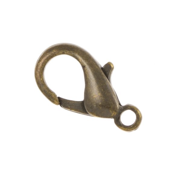 Lobster Claw Clasp, 10mm, Antique Brass (36 Pieces)	