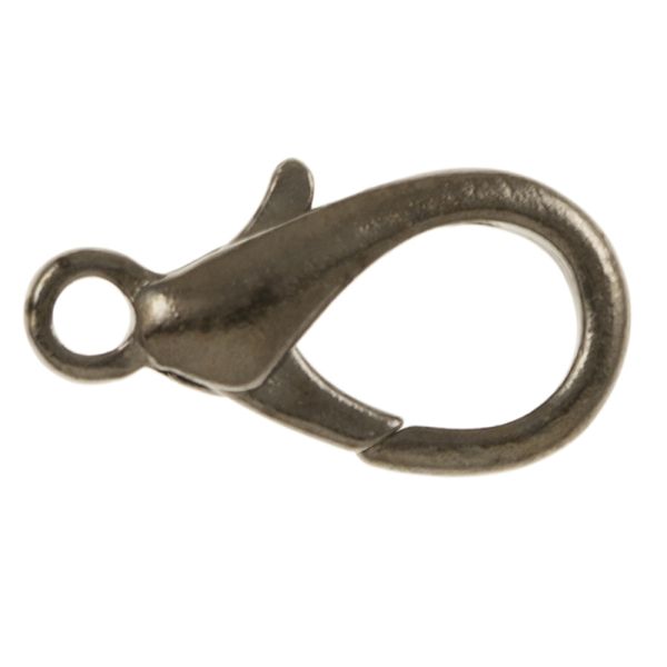 Brass Lobster Claw Clasp, 12mm, Black Oxide (36 Pieces)