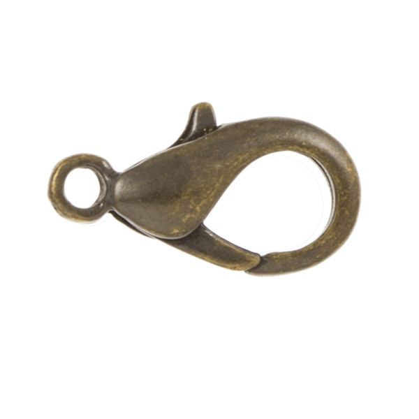 Lobster Claw Clasp, 15mm, Antique Brass (36 Pieces)