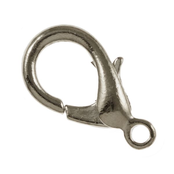 Lobster Claw 15X7.5MM Im.Rhodium (36 Pieces)