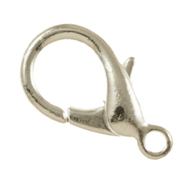 Lobster Claw 15X7.5MM Silver-Plated (36 Pieces)