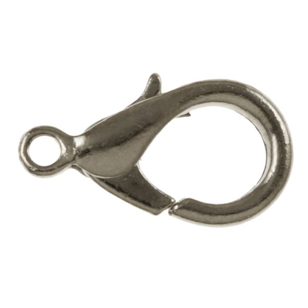Lobster Claw 18 X 9.5MM Im.Rhodium (36 Pieces)