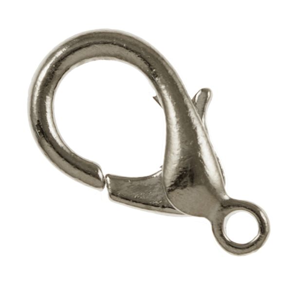 Lobster Claw 18 X 9.5MM Im.Rhodium (36 Pieces)