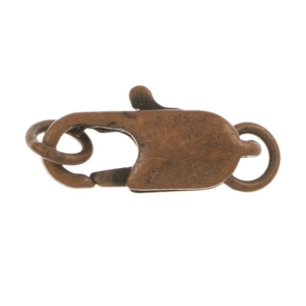 Lobster Claw Clasp with Ring, 11mm, Antique Copper (24 Pieces)