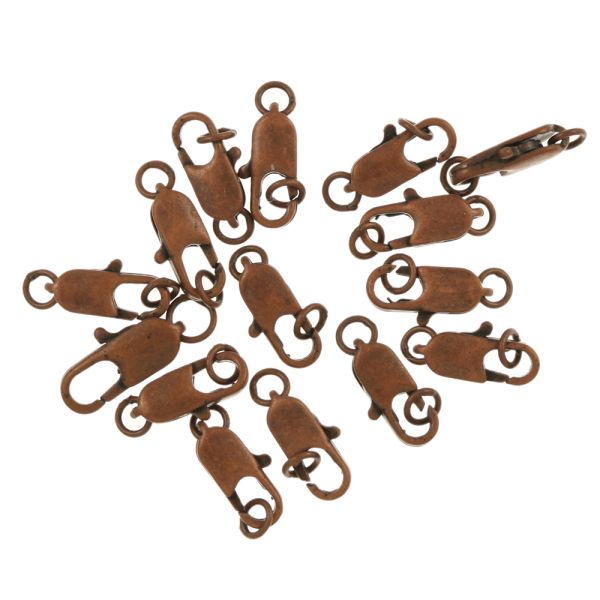 Lobster Claw Clasp with Ring, 11mm, Antique Copper (24 Pieces)