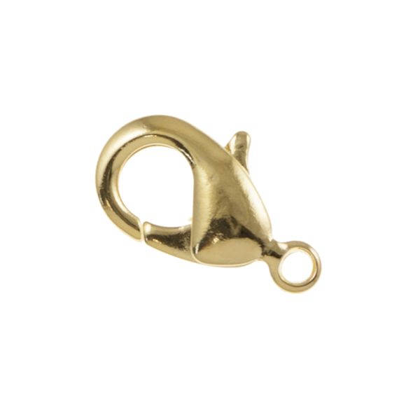 Brass Lobster Claw Clasp, 15mm, Gold-Plated (24 Pieces)
