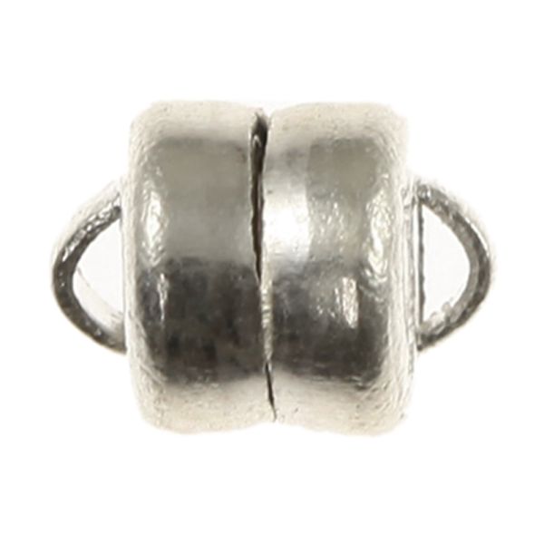 Small Magnetic Clasp, 5mm, Silver (6 Pieces)