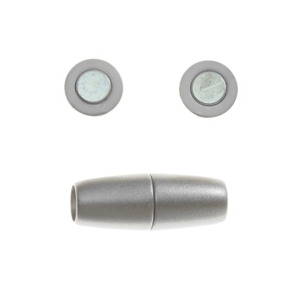 Acrylic Magnetic Clasp, 10 x 26mm, 6.25mm Opening, Silver Matte (2 Pieces)