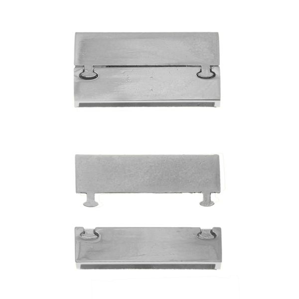 Magnetic Bracelet Clasp, 38 x 19mm, Silver-Plated (2 Pieces)