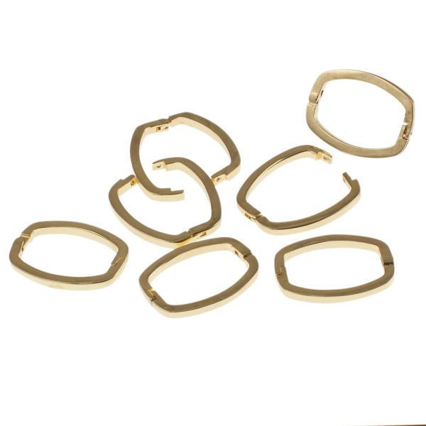 Necklace Closure, 27x20mm, Gold (12 Pieces)