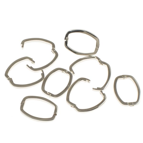 Necklace Shortener Closure, 27x20mm, Silver (12 Pieces)