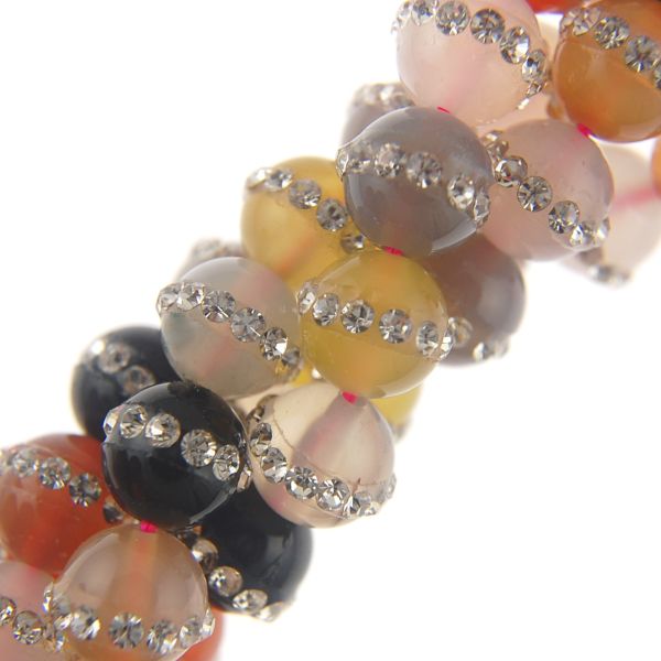 8mm Smooth Round Rhinestone Agate Mix 2 (16