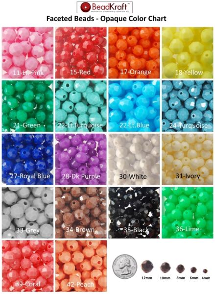 12MM Faceted Beads Opaque-Choose Color (Approx. 150 Pieces)