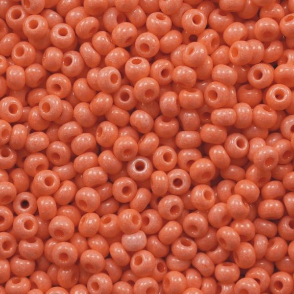 Czech Seed Beads Size 6/0 - Opaque Coral (Approx. 1/2 LB , 250 Grams)