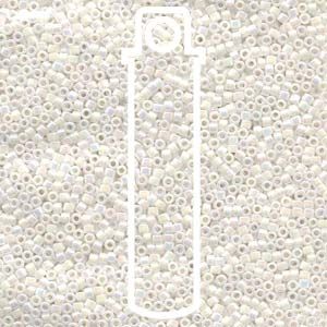 11/0 Delica Miyuki Glass Beads - White Pearl AB - Approx. 1440 Beads - 2