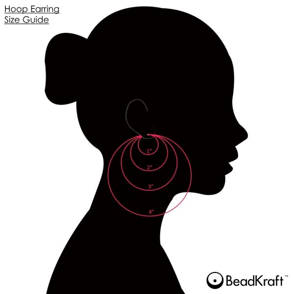 Bamboo Style Hoop Earrings, 3.5