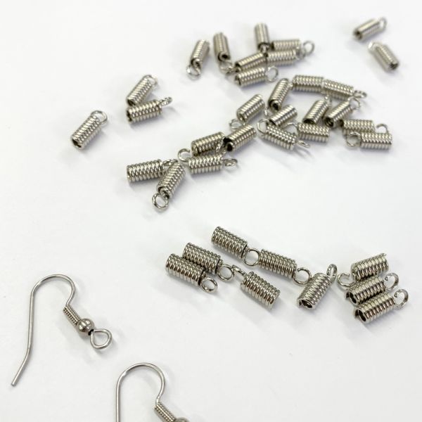 Coil End w/ Loop, 2MM Inner Diameter, Gold-Plated (72 Pieces)
