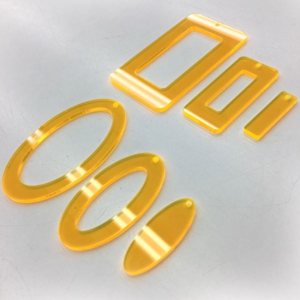 Lucite Pendant Charms, Oval w Hole, 15 x 40mm (CHOOSE COLOR)