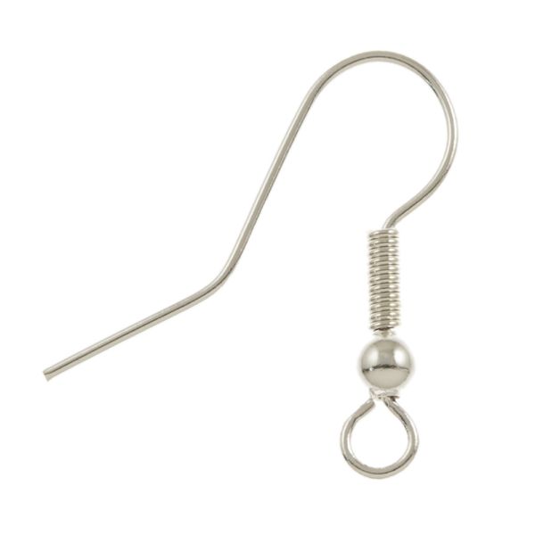 BULK PACK! Fish Hook Earwire w/ Spring & Bead, Silver-Plated (720 Pieces)
