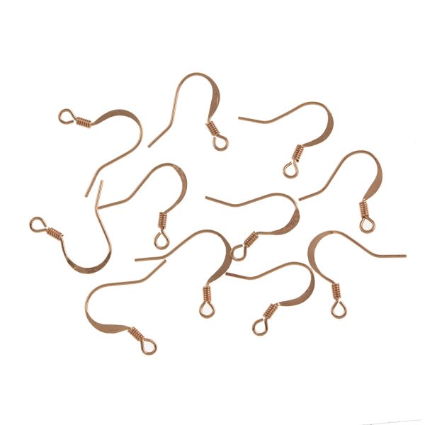 Flat Fish Hook Earwire w/ Spring, Copper-Plated (144 Pieces)