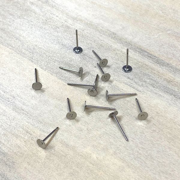 Earring Post w/ 4MM Flat Pad, Surgical Steel, Hypoallergenic (144 Pieces)