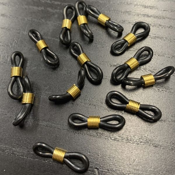 Eyeglass & Sunglass Holder Chain Connector, Black w/ Gold (72 Pieces)
