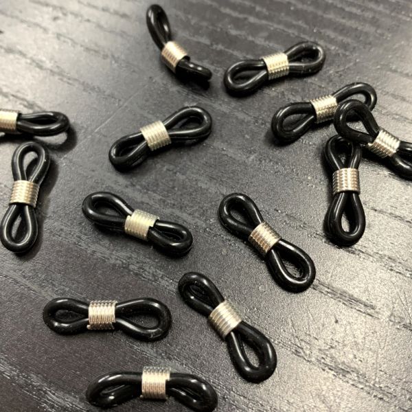 Eyeglass & Sunglass Holder Chain Connector, Black w/ Silver (72 Pieces)