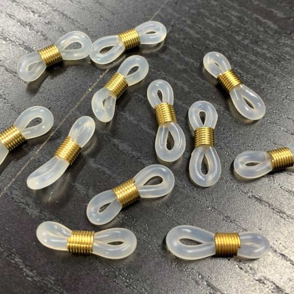 Eyeglass & Sunglass Holder Chain Connector, Clear w/ Gold (72 Pieces)