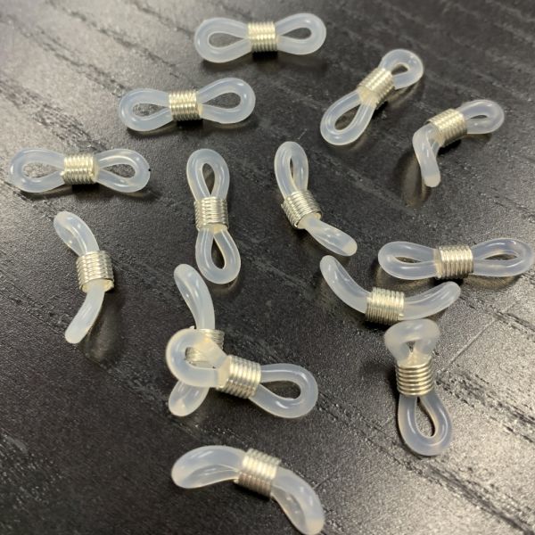 Eyeglass & Sunglass Holder Chain Connector, Clear with Silver (72 Pieces)