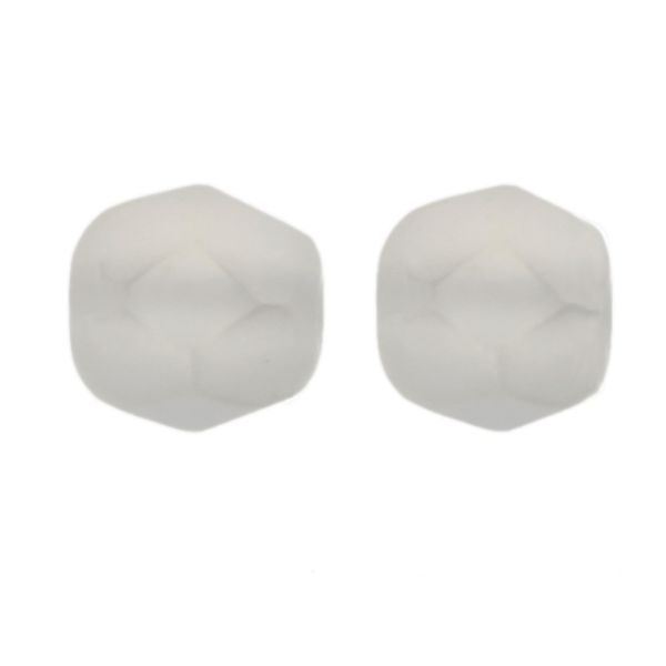 Fire-Polish Glass, Round Faceted Bead-Choose Size (Frosted Crystal AB)