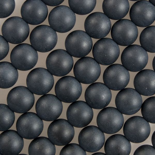 10mm Matte Round, Black Onyx Beads (16