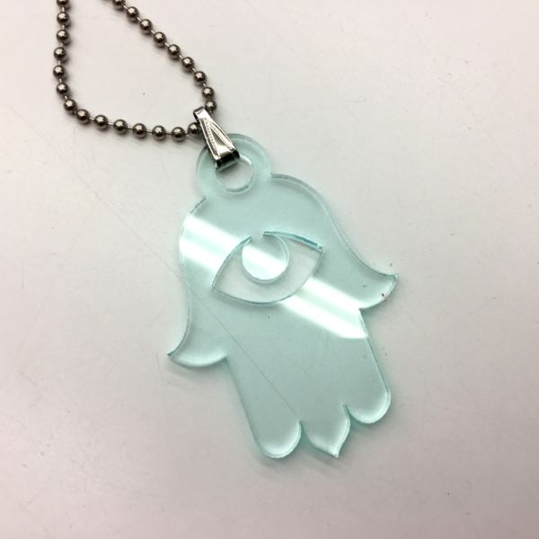 Acrylic Pendant, Green Tint, Star of David (Each)