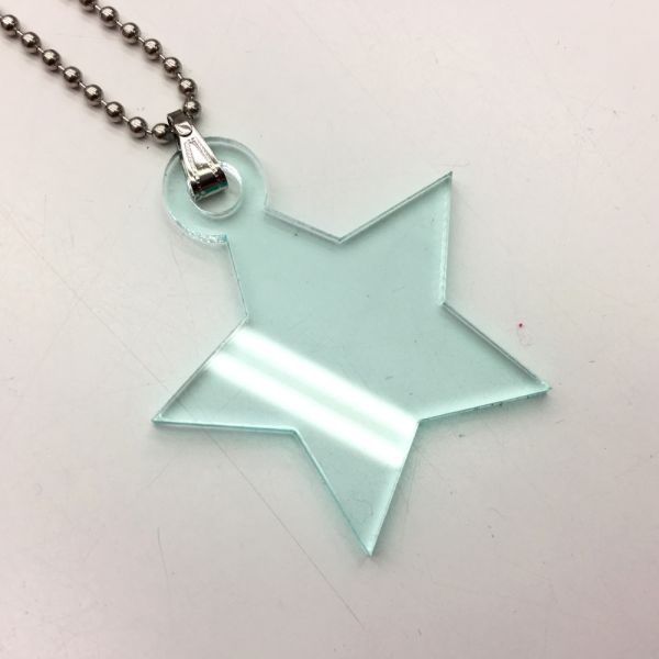 Acrylic Pendant, Green Tint, Pixel Heart (Each)