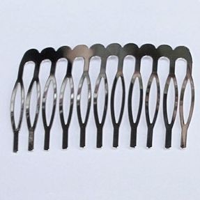 Metal Hair Comb (11 Teeth) 64mm x 14mm (6 Pieces) 
