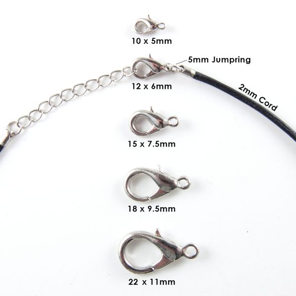 Lobster Claw 10X5MM Im.Rhodium (72 Pieces)