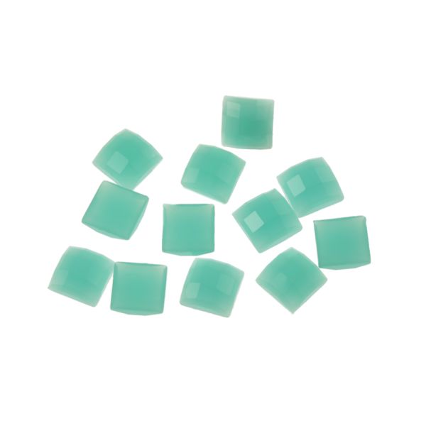 Acrylic Stone Jewel, Teal, 7mm, Faceted Square, Flatback, (72 Pieces) 