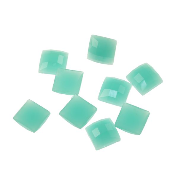 Acrylic Stone Jewel, Teal, 9mm, Faceted Square, Flatback, (72 Pieces) 