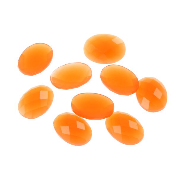 Acrylic Stone Jewel, Light Orange, 13x9mm, Smooth Oval, Flatback (72 Pieces) 